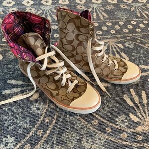 Coach high top tennis shoes, size 8.5B